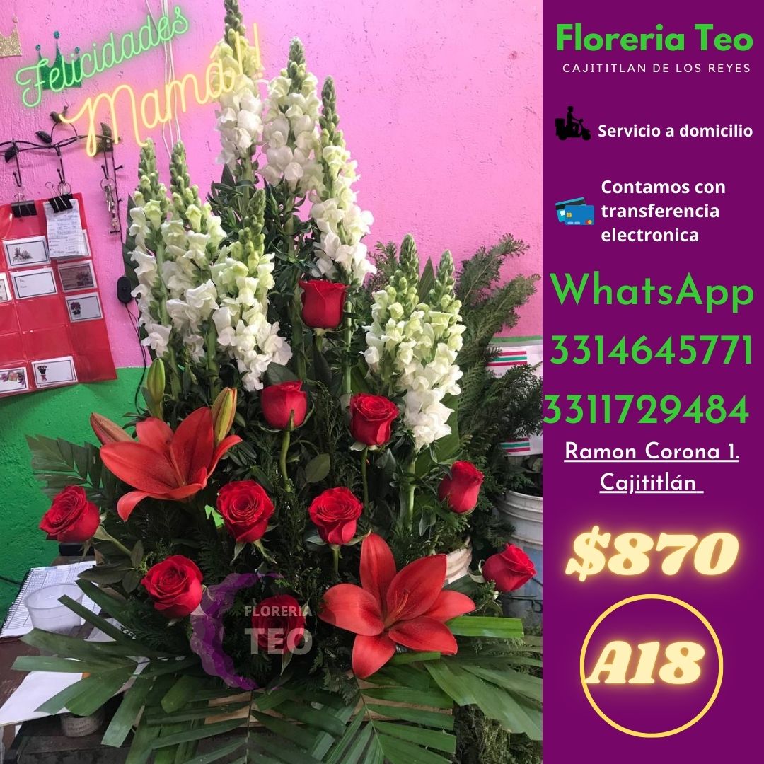 Arreglo Floral rosa, lili y perritos. A18
