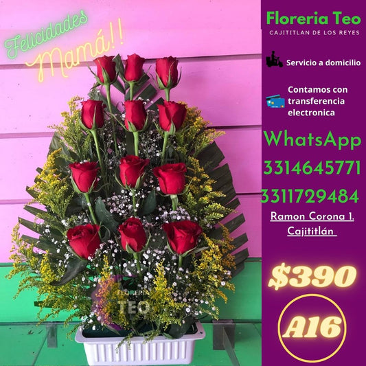 Arreglo Floral de Rosa. A16