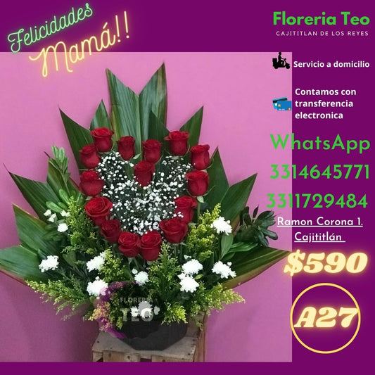 Arreglo Floral de Rosas. A27