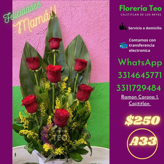 Arreglo Floral de Rosas. A33